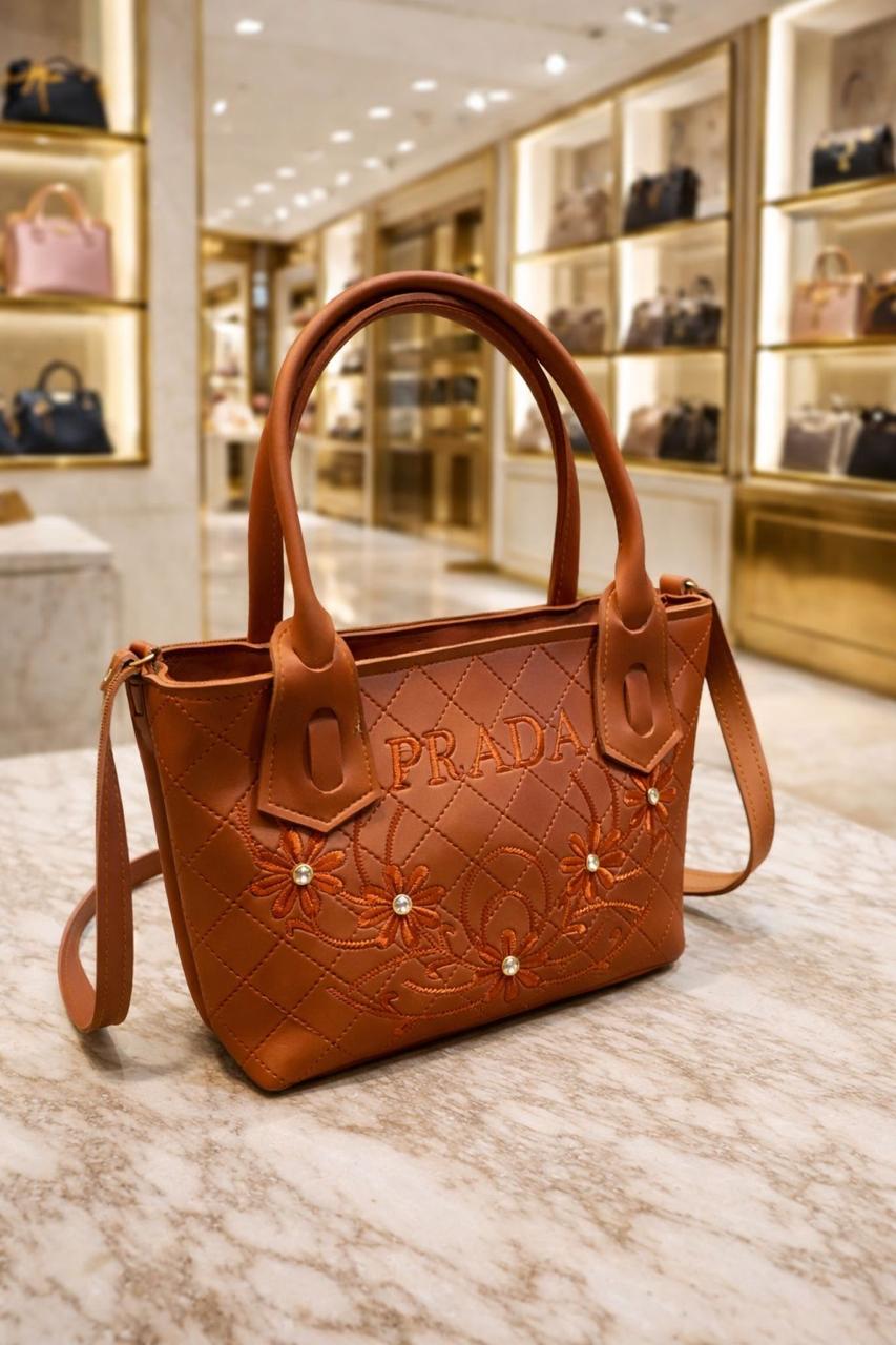 Synthetic Leather Bag brunt orange