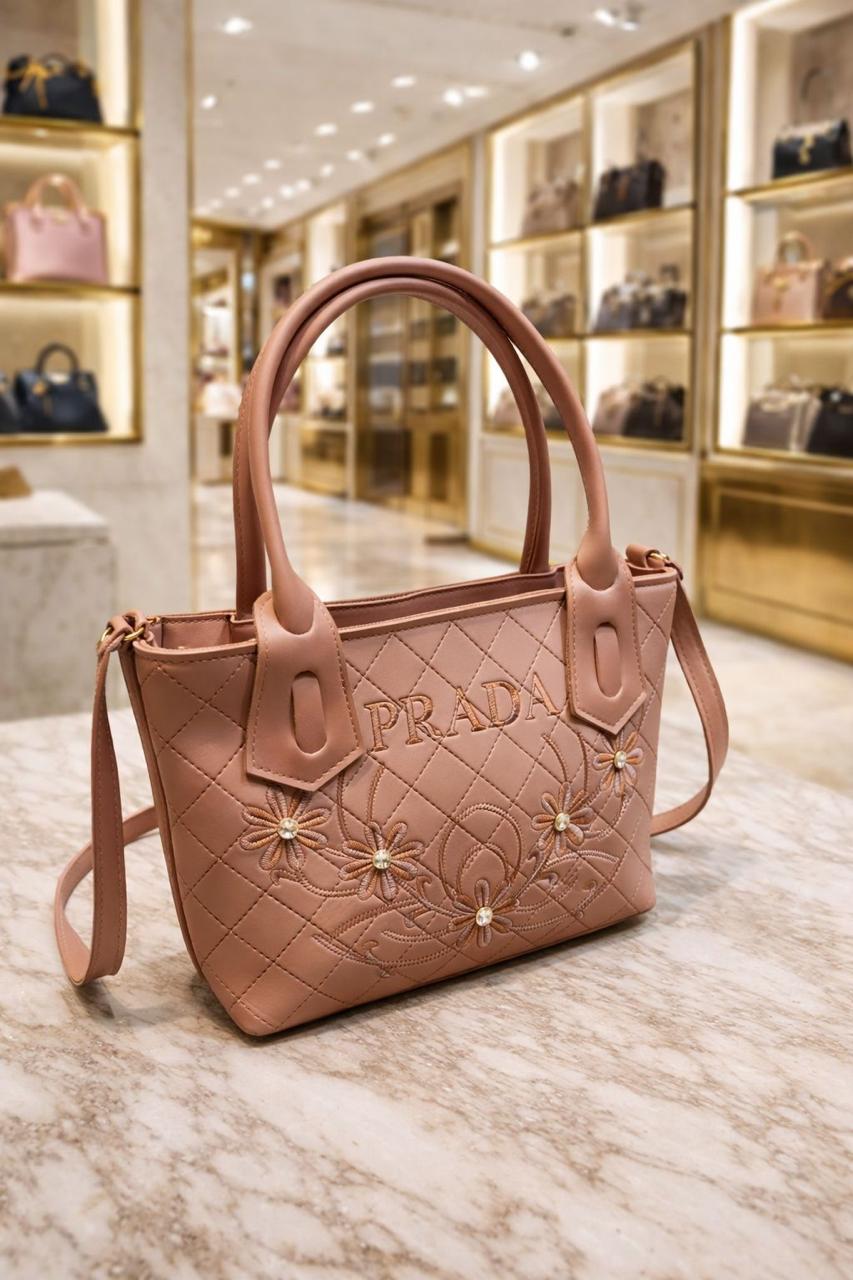 Synthetic Leather Bag rose pink