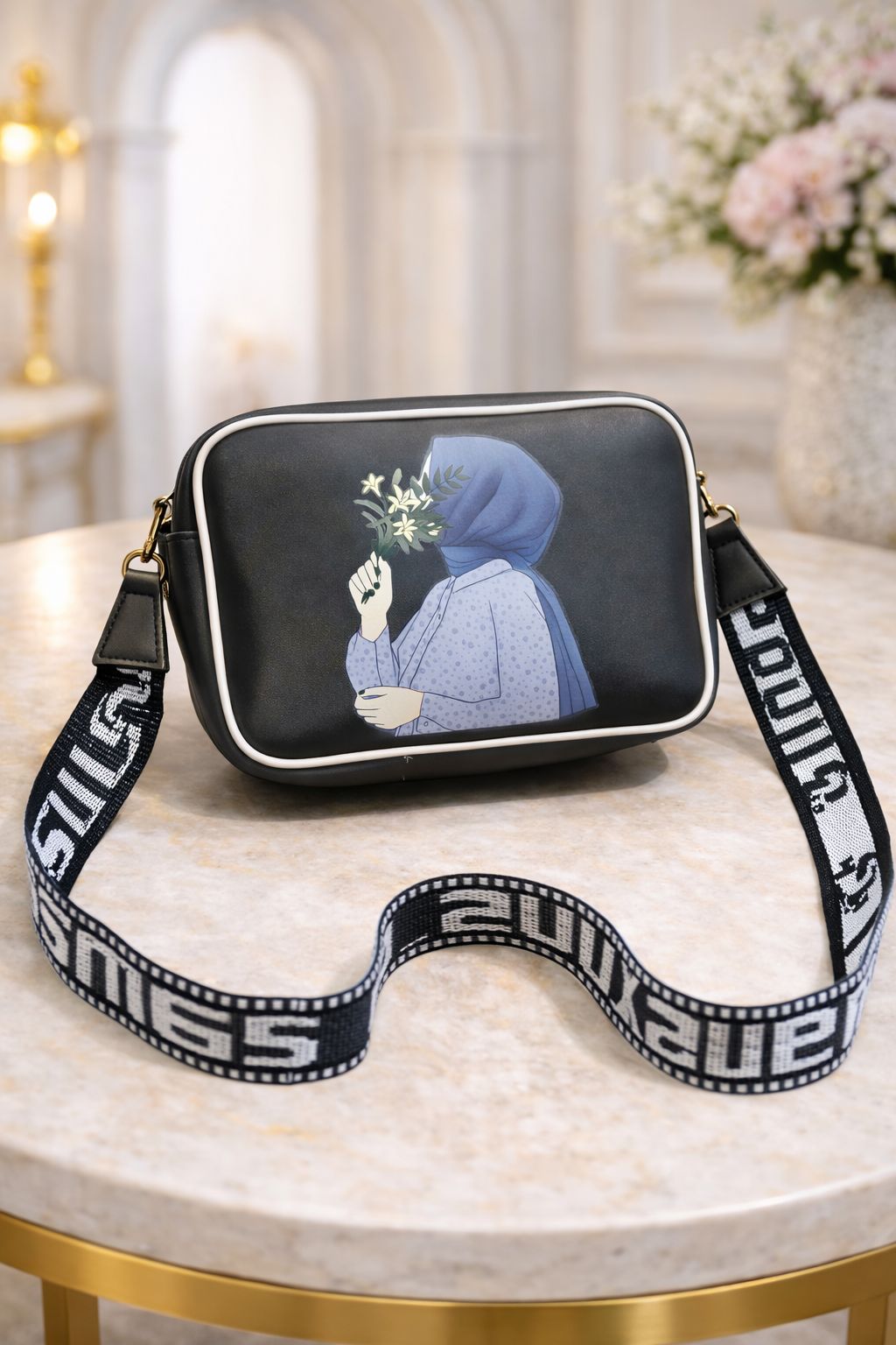 hijab face bag black