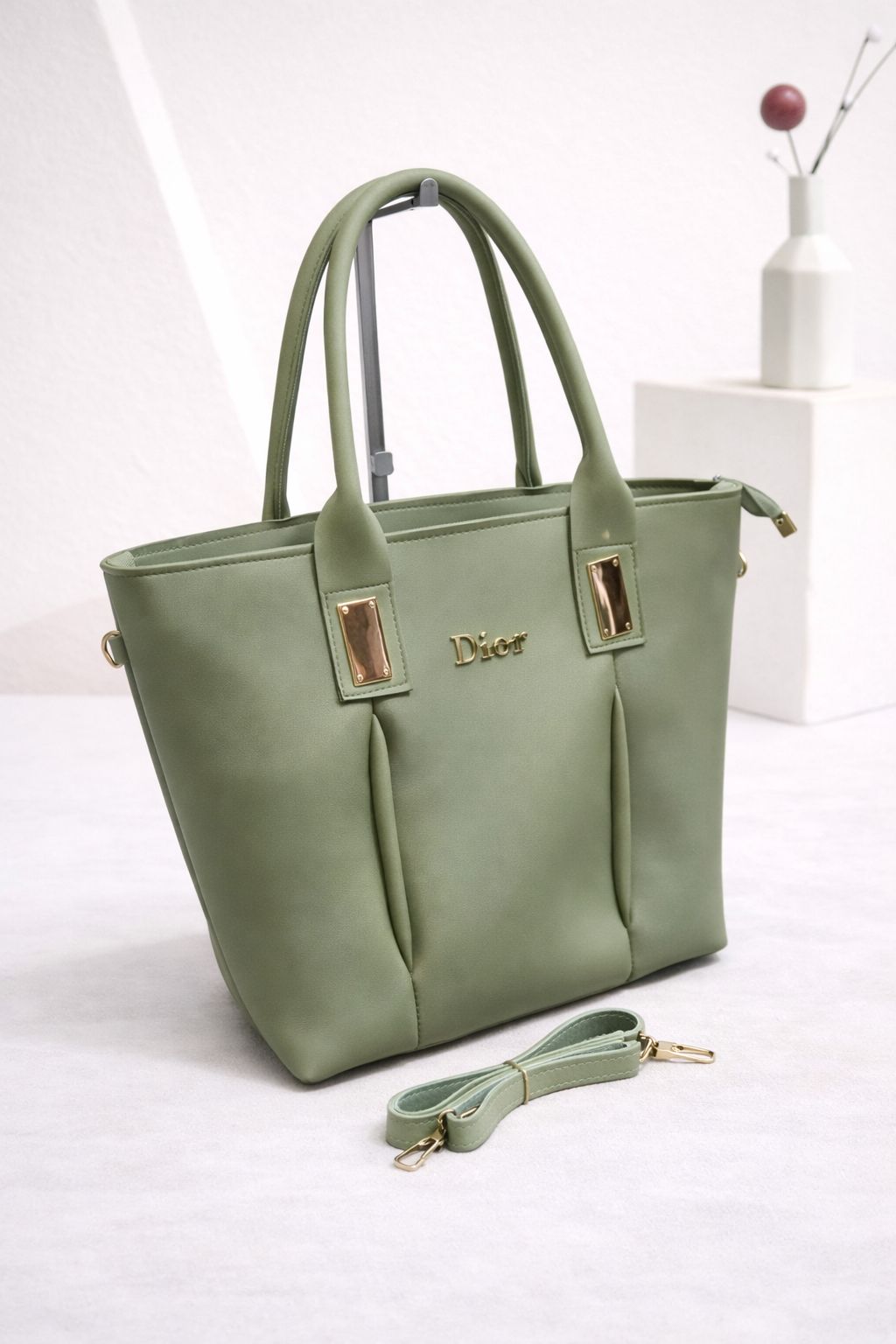 3 Zipper Tote Bag olive green