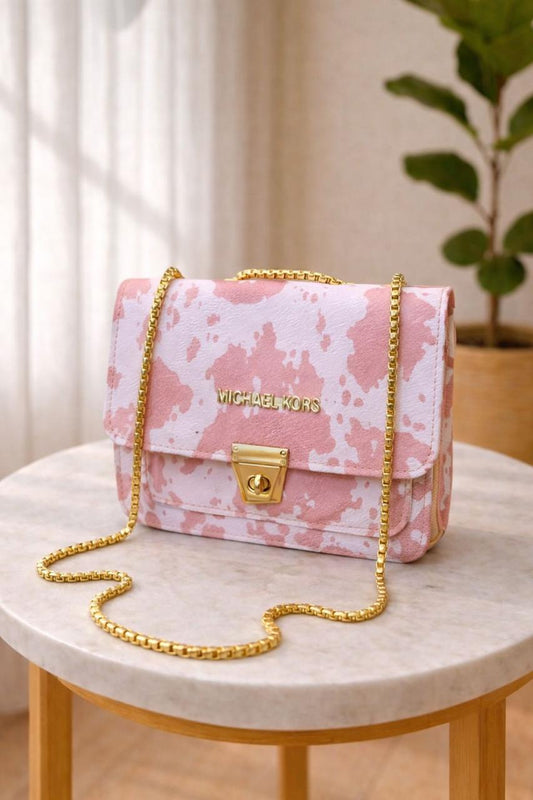 Front Lock Bag pink and white
