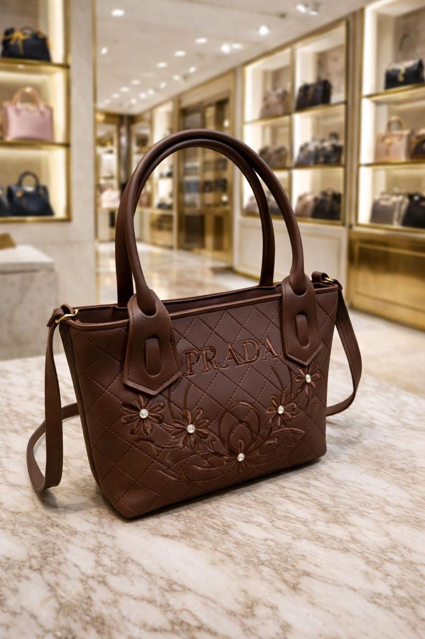 Synthetic Leather Bag dark brown