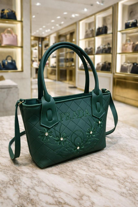 Synthetic Leather Bag teal blue