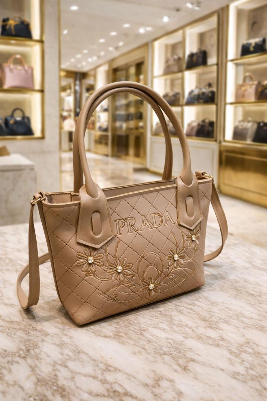 Synthetic Leather Bag Beige
