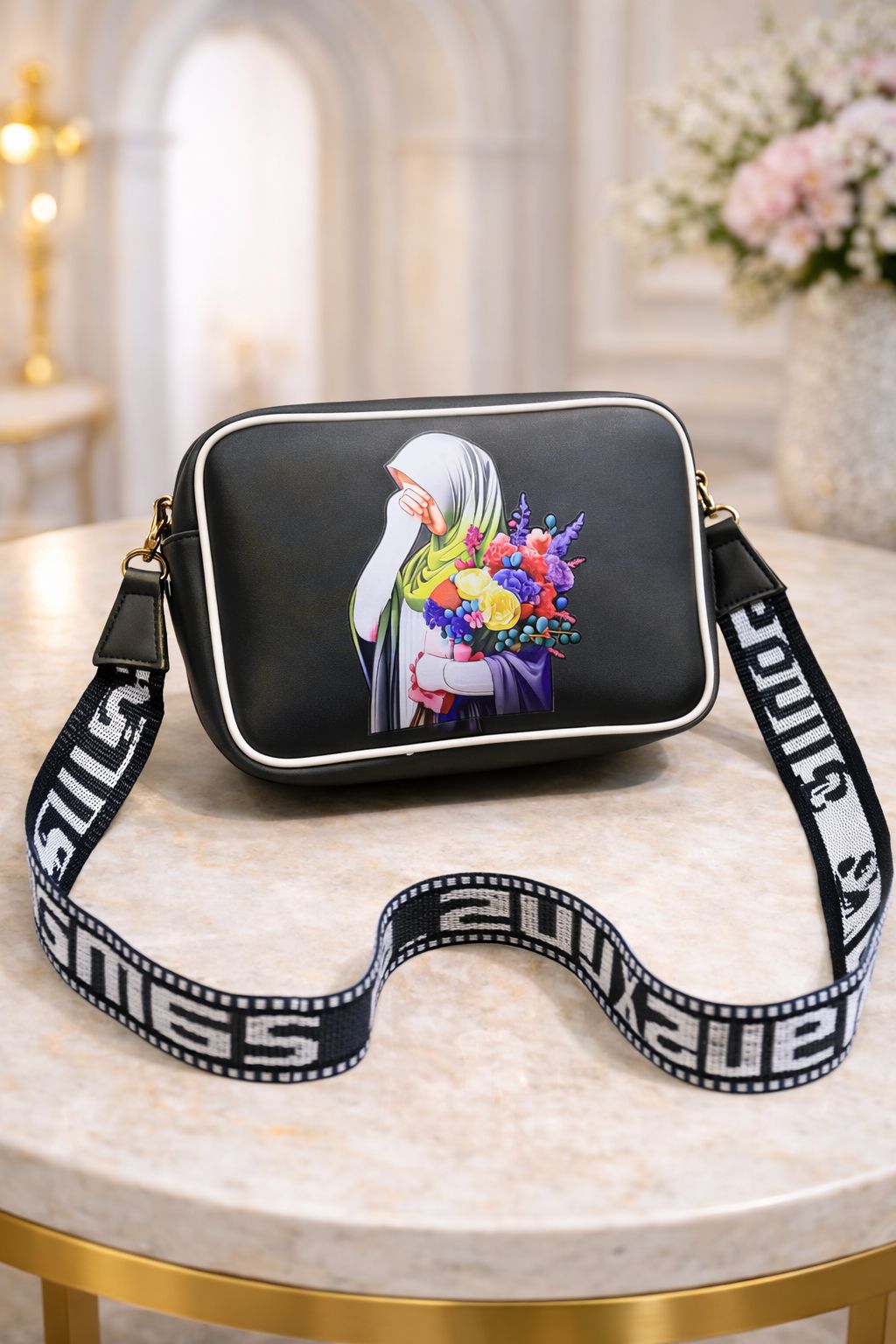 hijab face bag black