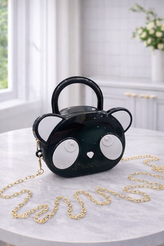 Kids Panda Mini Fiber Bag black