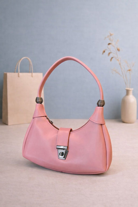 Half moon bag  pink berry
