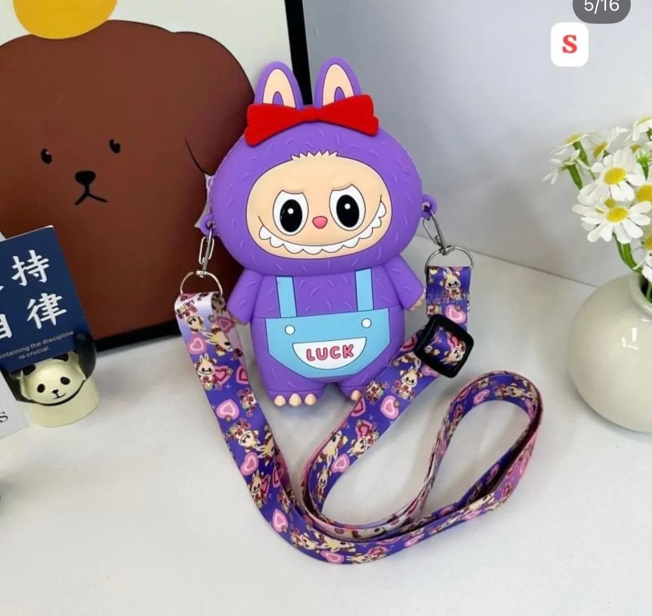 Labubu Silicon Bags purple