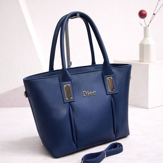 3 Zipper Tote Bag navy blue