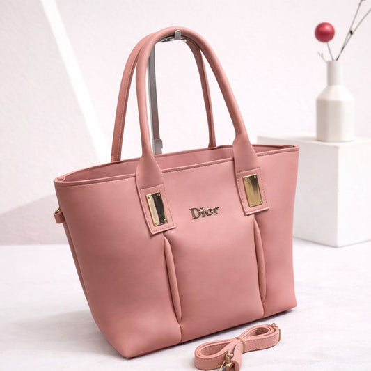 3 Zipper Tote Bag nude pink