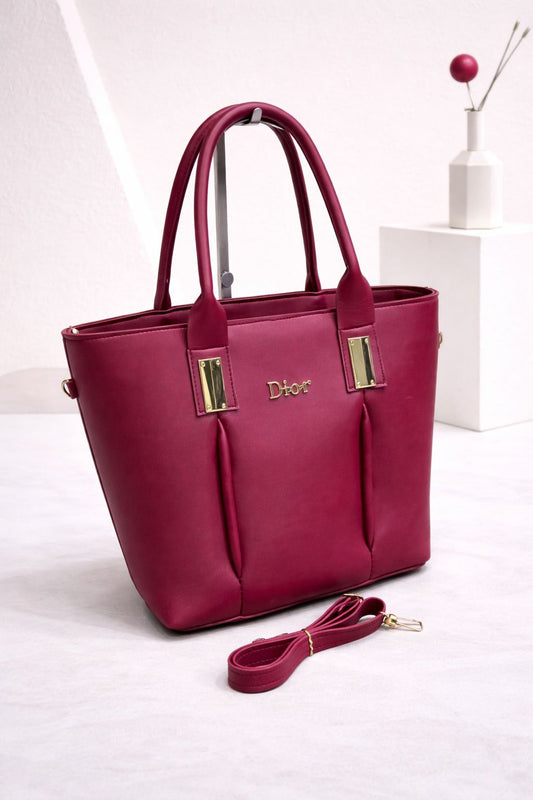 3 Zipper Tote Bag maroon