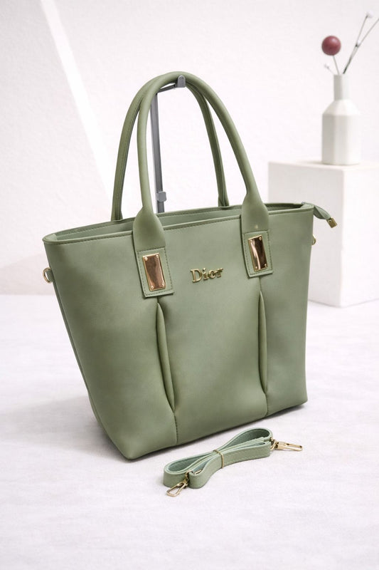3 Zipper Tote Bag olive green