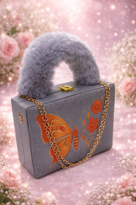 Butterfly Print Bag drak gray