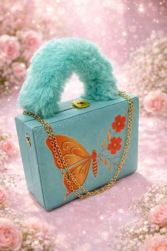 Butterfly Print Bag mint green