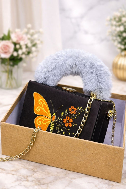 Butterfly Print Bag black