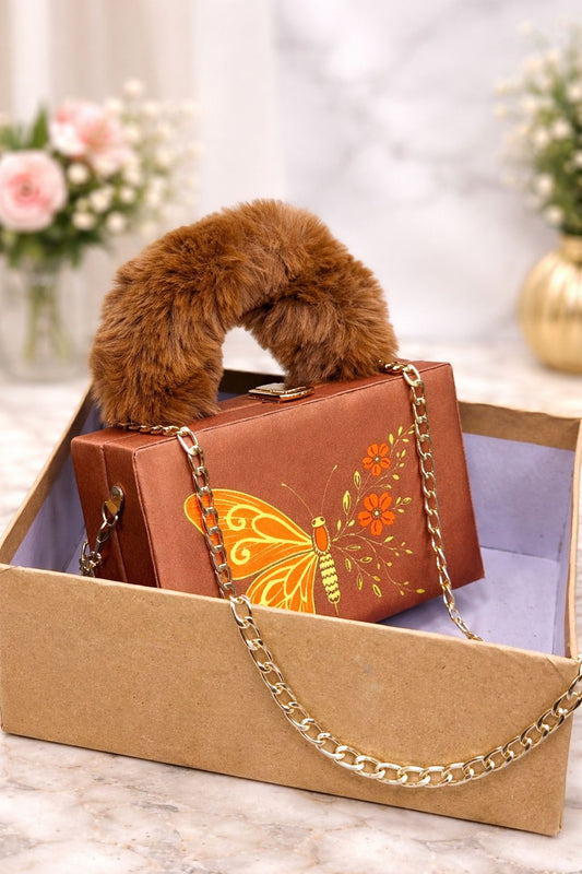 Butterfly Print Bag dark mocha