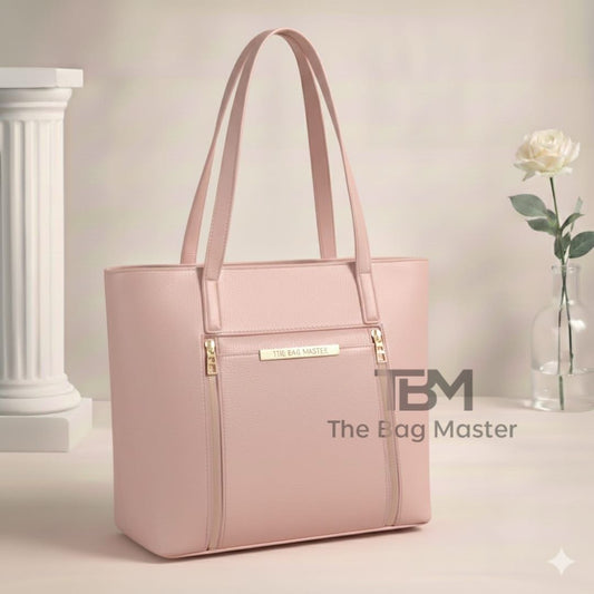 Synthetic Front Print Bag nude pink
