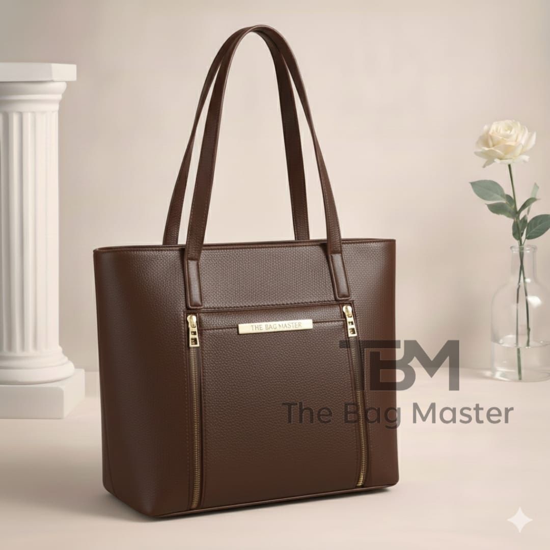 Synthetic Front Print Bag coffee