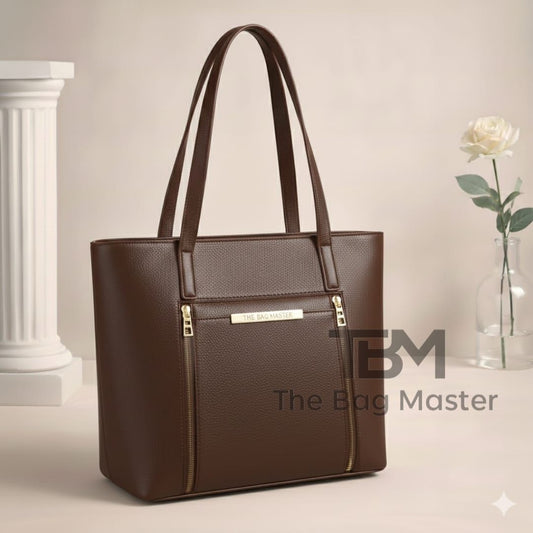 Synthetic Front Print Bag coffee