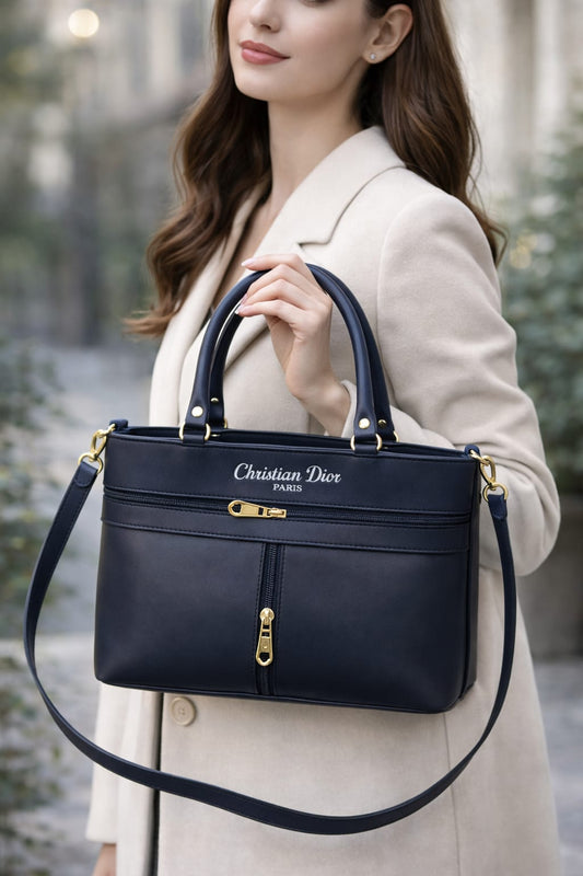 CD Cynthetic Leather Bag navy blue